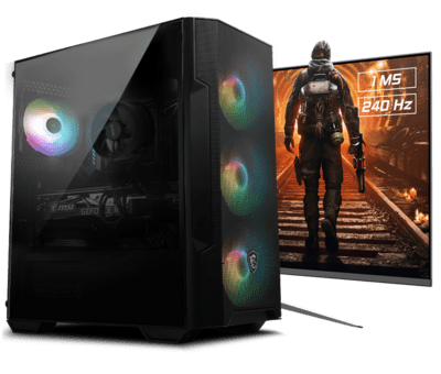 MSI RTX 3050 AMD Game PC + 25 Inch monitor
