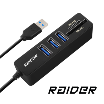 RAIDER 2in1 USB 3.0 hub en Cardreader